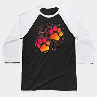 Paw Print Gradient Look Baseball T-Shirt